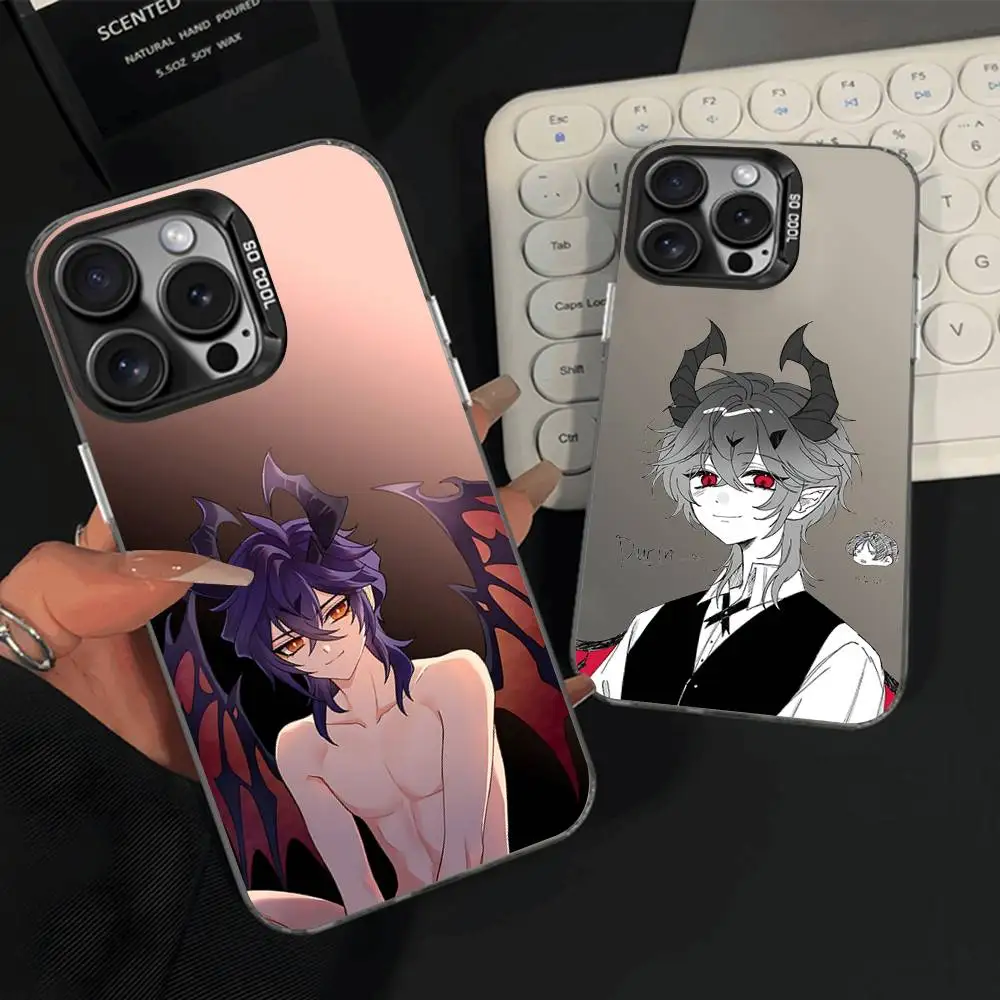 

Mini Durin Human Genshin Phone Case For iPhone 16,15,14,13,12,11,Pro,Max,Plus,Mini,XS,SE Anti Fall Black Matte Hard Bumper