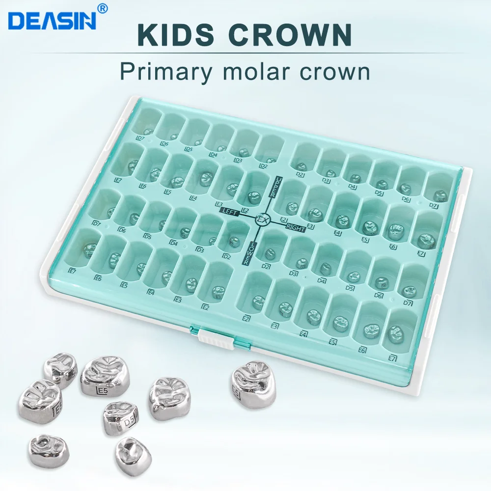 48pcs/ 96 pcs Dental Kids adult Temporary Primary Molar Stainless Steel Orthodontic Teeth Pediatric Crowns Braces Dentistry Mate