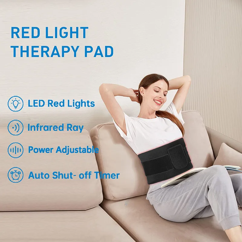 Red Light Therapy Pad Infrared Heating Waist Belt Belly Slimming Wrap For Muscle Pain Relief Fat Burning Skin Recovery