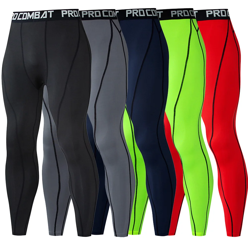 Gym Mens Fitness Running Sport Pants Athletics Tight Leggings Joggings Skinny Yoga Compression Trousers Lycra Sweatpants Dry Fit