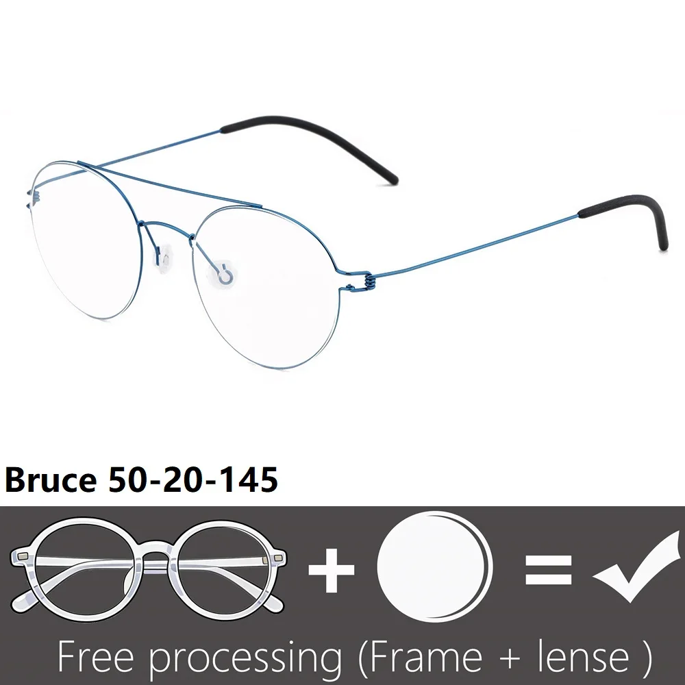

Высококачественные модные оправы для очков по рецепту, оптические очки, титановые, для мужчин и женщин, солнцезащитные очки, дизайн датского бренда Bruce