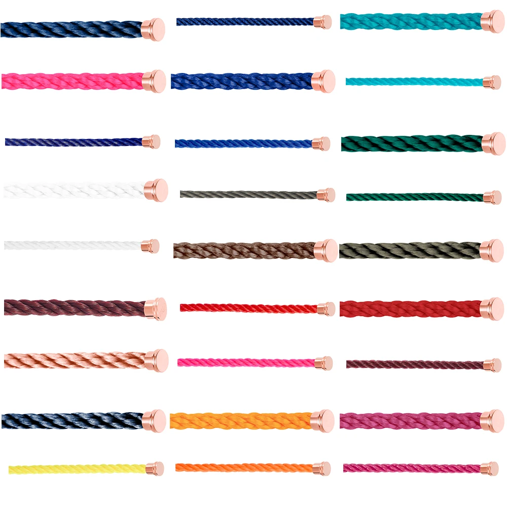 

High Quality Fashion Classic Horseshoe Bracelet Small Size 3mm Hand Rope Rose Gold Head Daily Wear