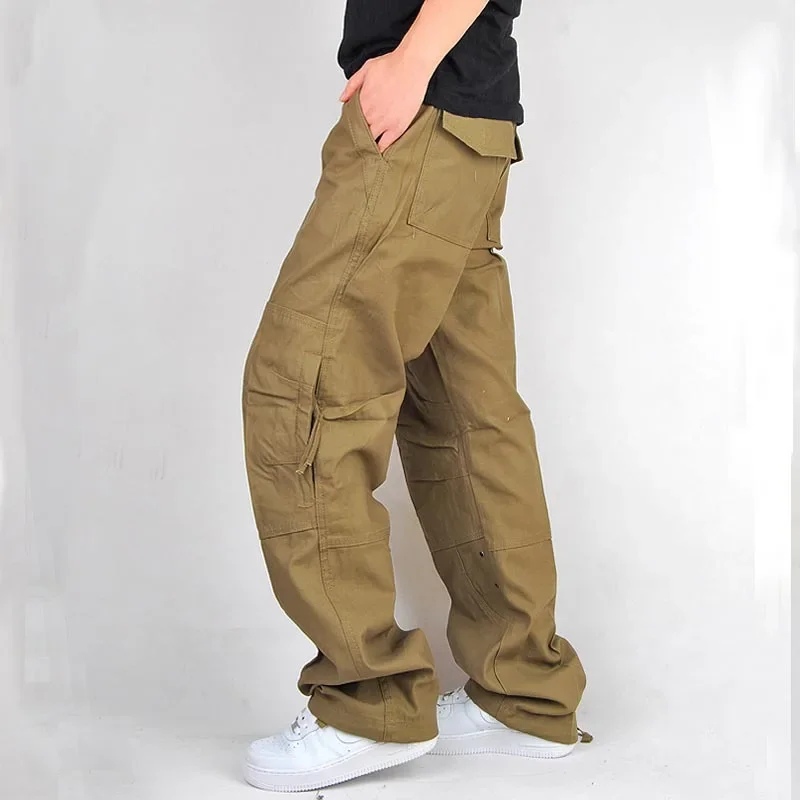 

High Quality Men's Cargo Pant Multi-pockets Casual Millitary Green Camouflage Men Trouser 100% Cotton Pants