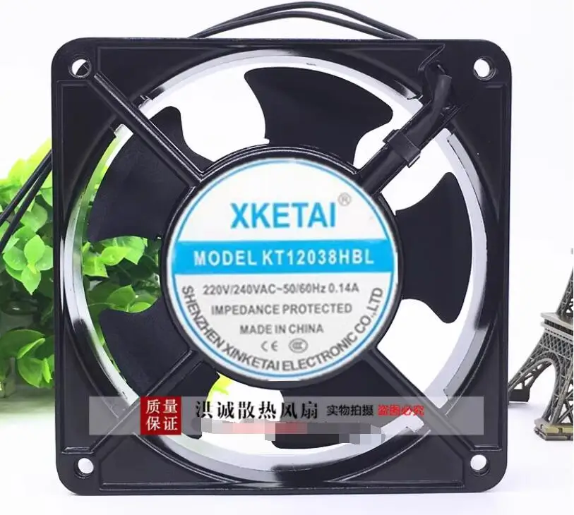 

Ltsf For XKETAL KT12038HBL AC 220/240V 0.14A 120x120x38mm 2-Wire Server Cooling Fan 12cm