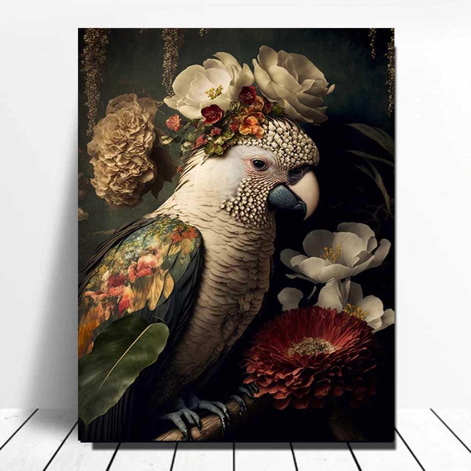 5D Diamond Painting Flower Bird Kingfisher Owl Paradise Diamond Embroidery Cross Stitch Full Rhinestone Mosaic Handicraft X1218