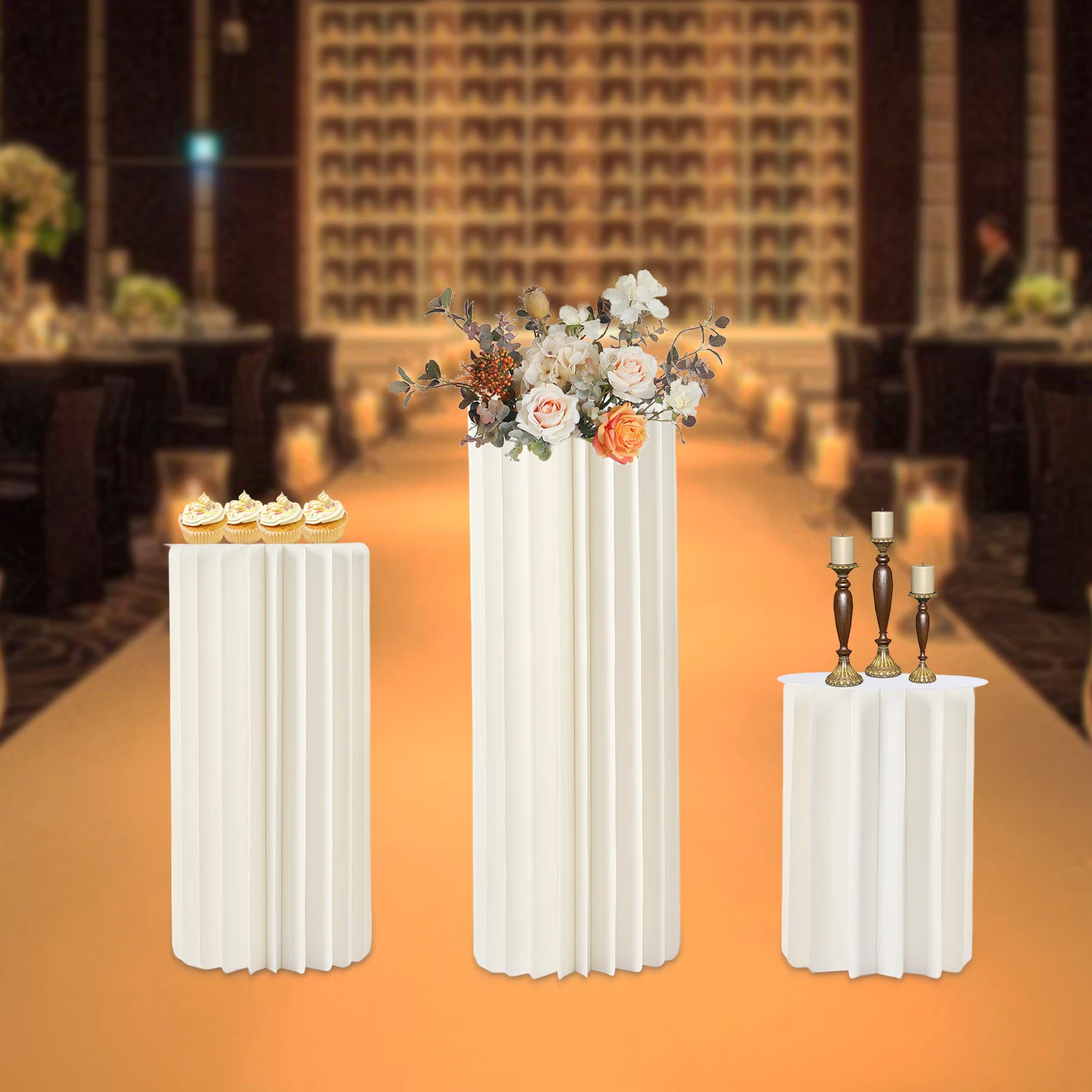 Wedding Cardboard Vases for Party Tables Decorations - Elegant Bulk Weddings Decoration Table Cylinder Centerpiece Stands