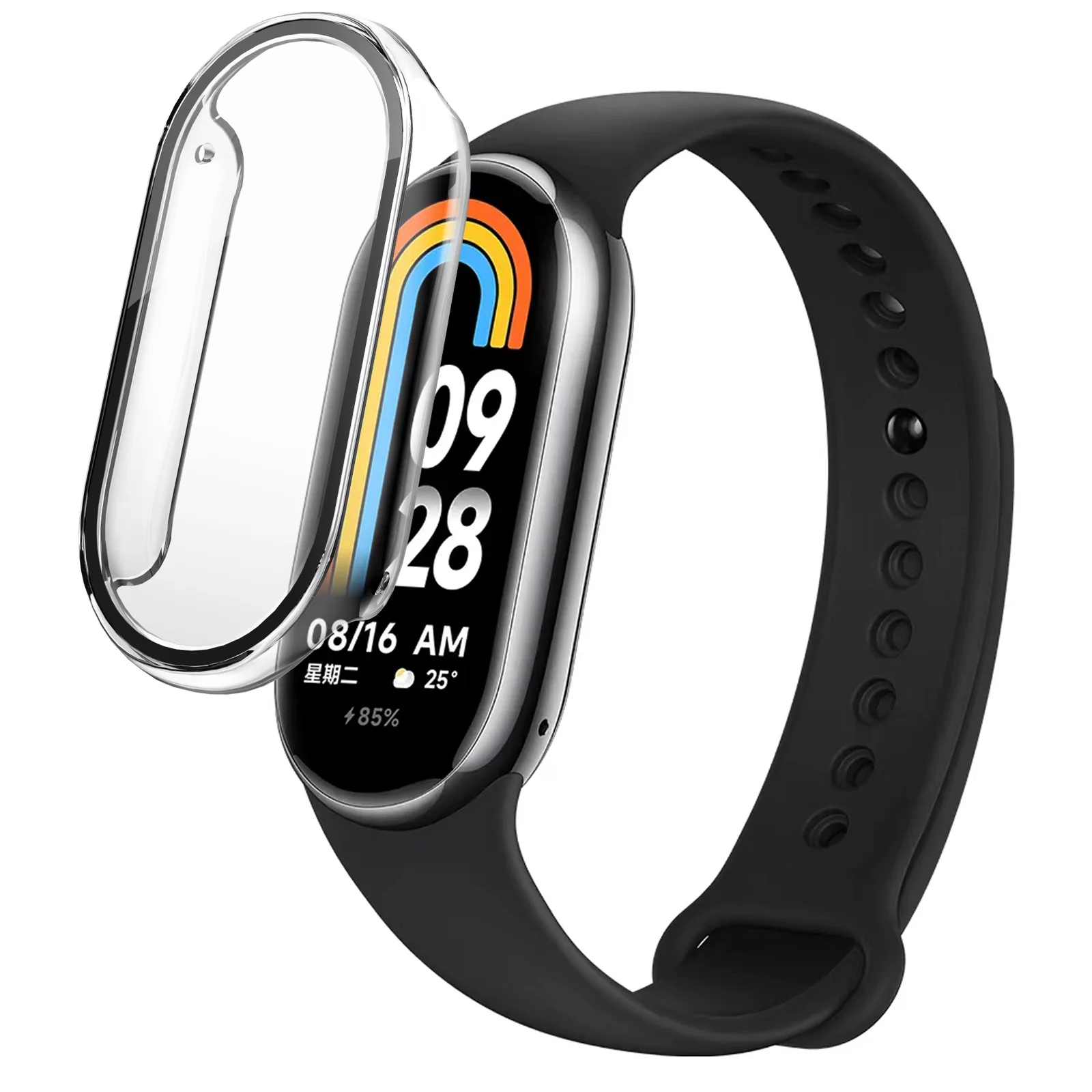 Gehärtetes Glas + PC-Schutzhülle für Xiaomi Mi Band 11, 10, 9, 8 – stoßfestes, hartes Displayschutzcover, Zubehör für Xiaomi Smart Band 11, 10, 9. – Detail 7