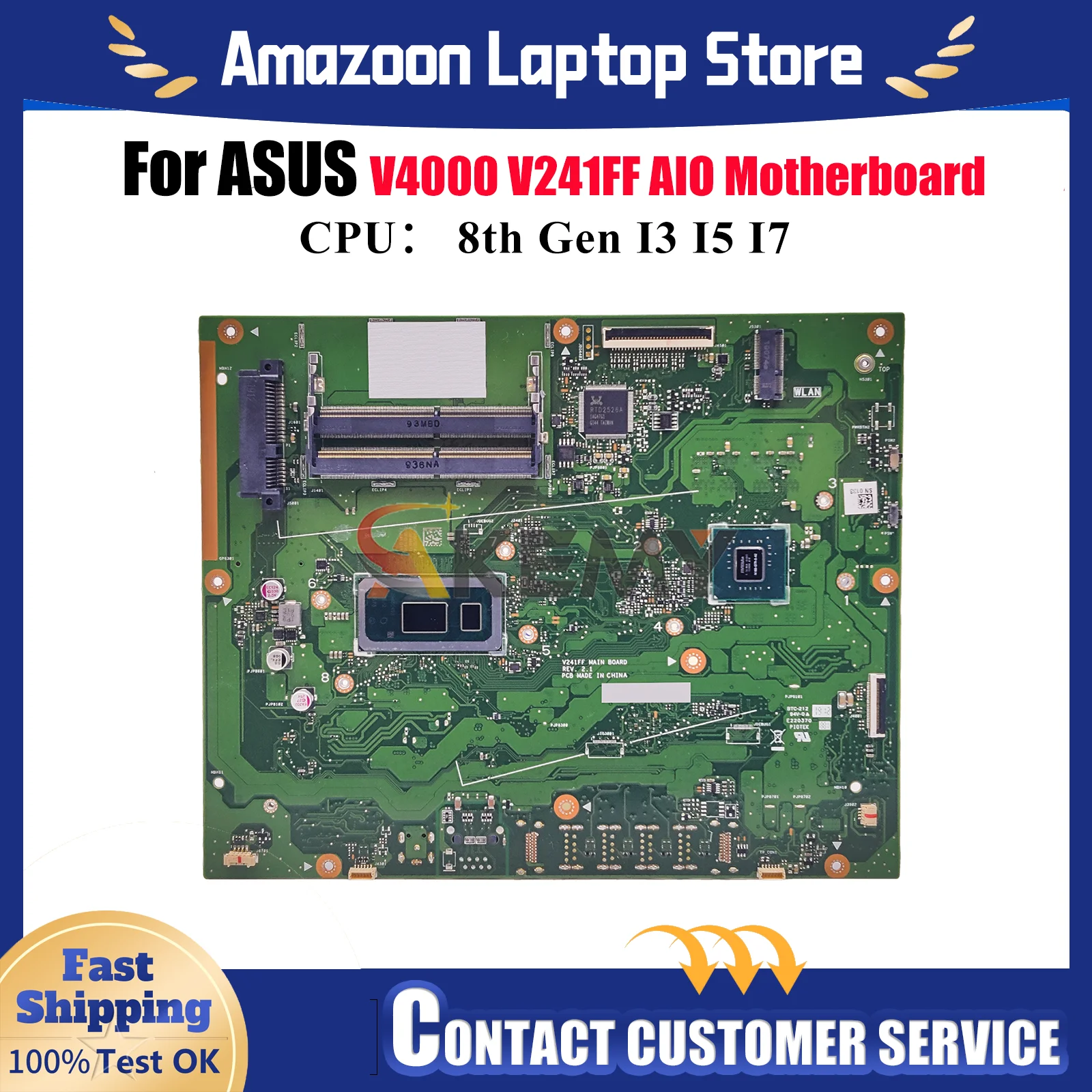 

Материнская плата V241FF для ASUS Vivo AiO V4000 V241FF V241F, материнская плата с процессором I3 I5 I7, 100% тестирование, ОК, быстрая доставка, высокое качество