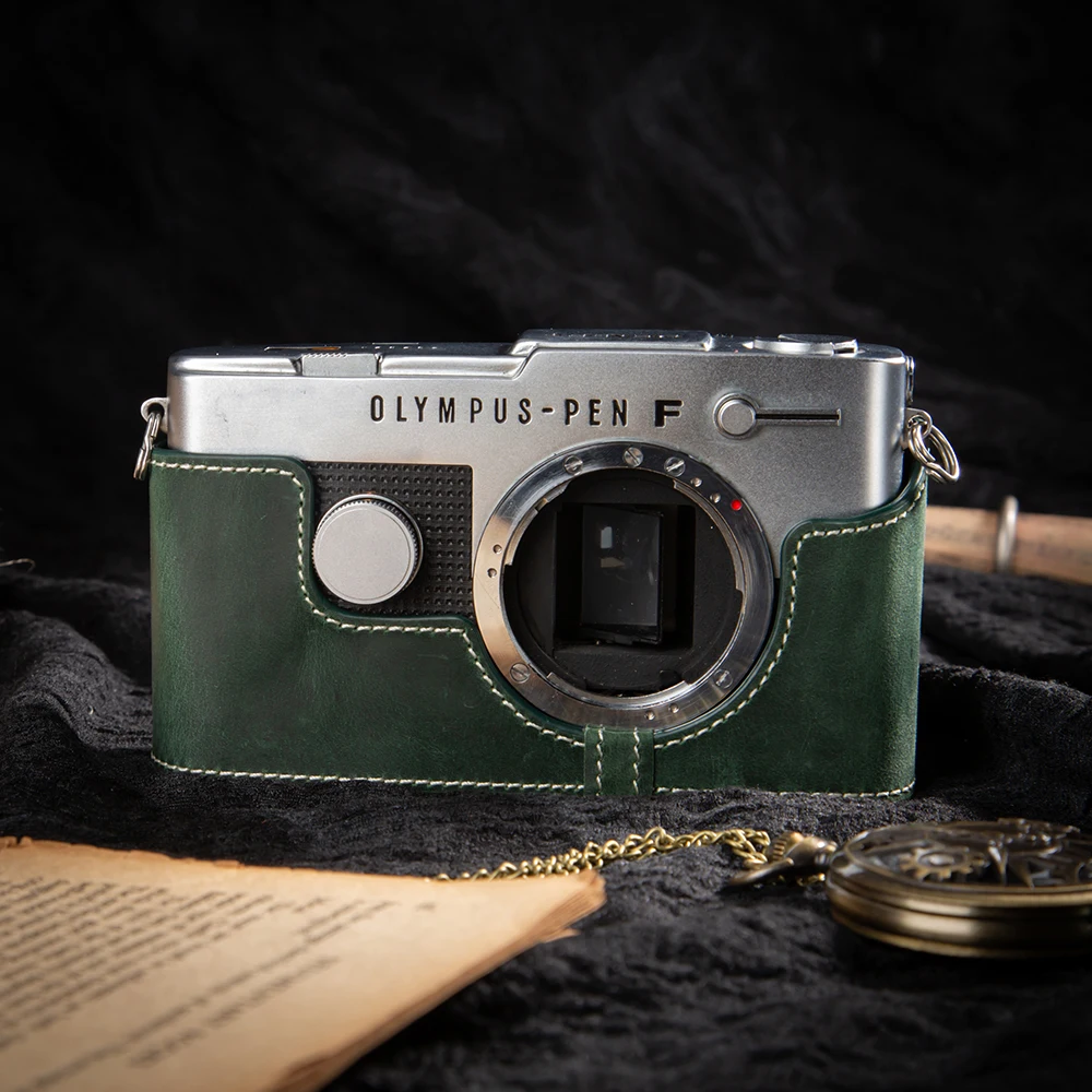 

Protective Case Cover Bag Leather Camera Bag PEN-FT Case Handmade Genuine Real Leather Camera Half Cover For OLYMPUS PEN-FT Case