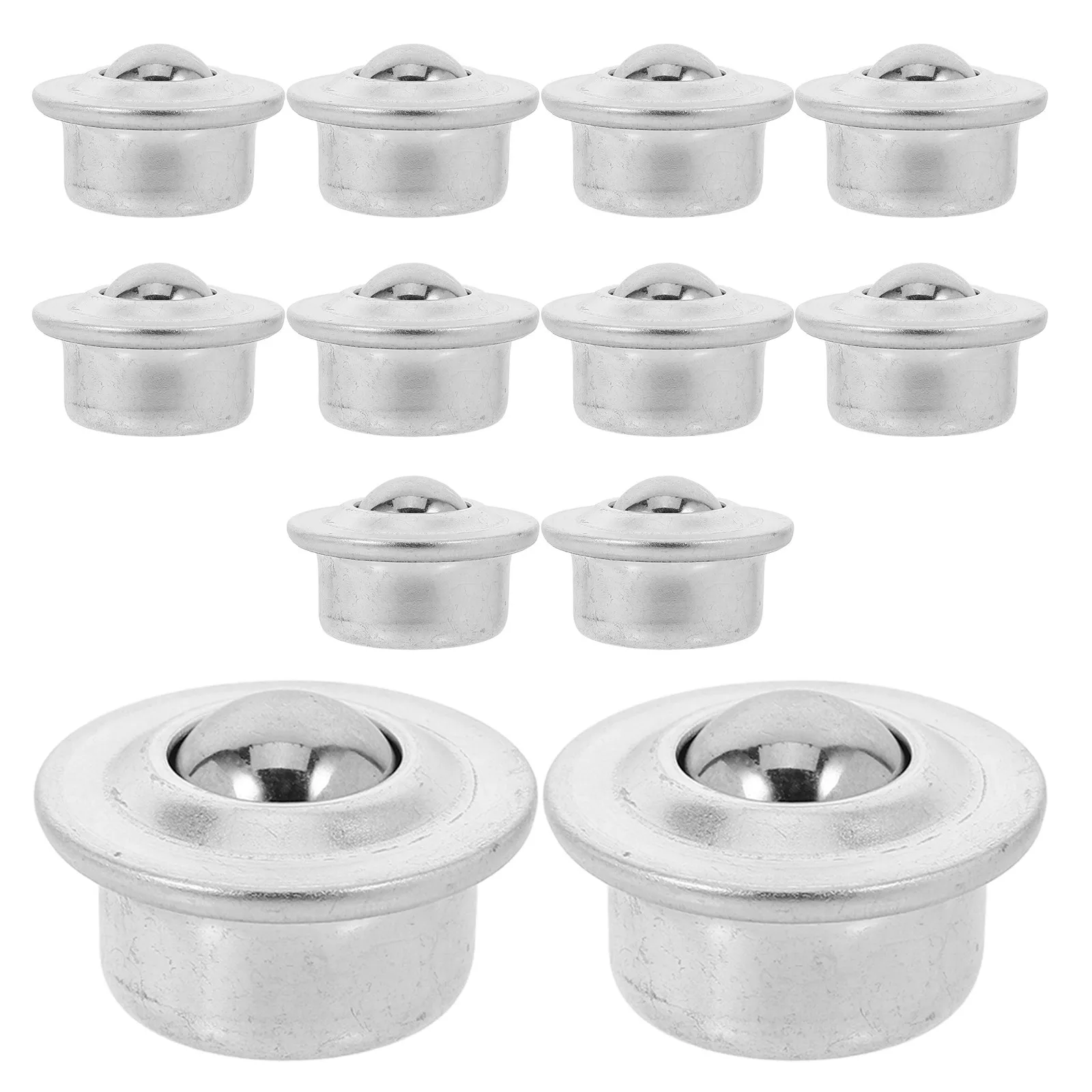 12Pcs Ball Bearing Universal Transfer Bearings Hardened Plated Steel Base for Moveable Surfaces Garage Home Shop Mounted Bearing view 6
