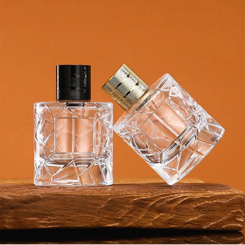 1pc 100ml Perfume Bottle Glass Transparent Large Capacity Cosmetic Fine Mist Atomizer Empty Refillable Round Spray Bottles