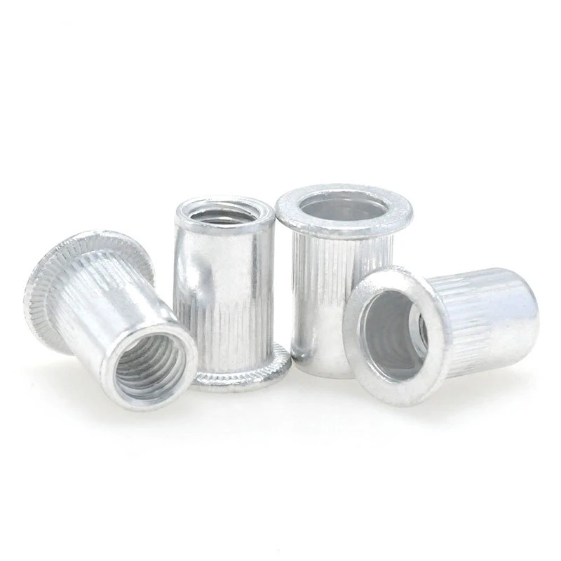 10 Pcs M3 M4 M5 M6 M8 M10 M12 Aluminum Rivet Flat Thread Insert Rivet Set Nut