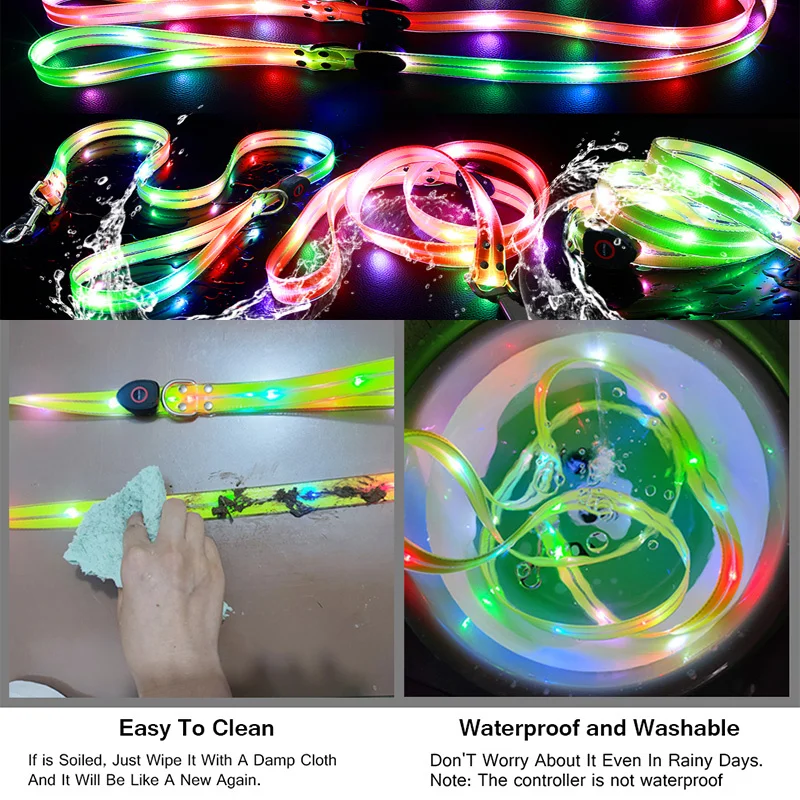 Correa para perro con luz LED USB recargable, ajustable - imagen 3
