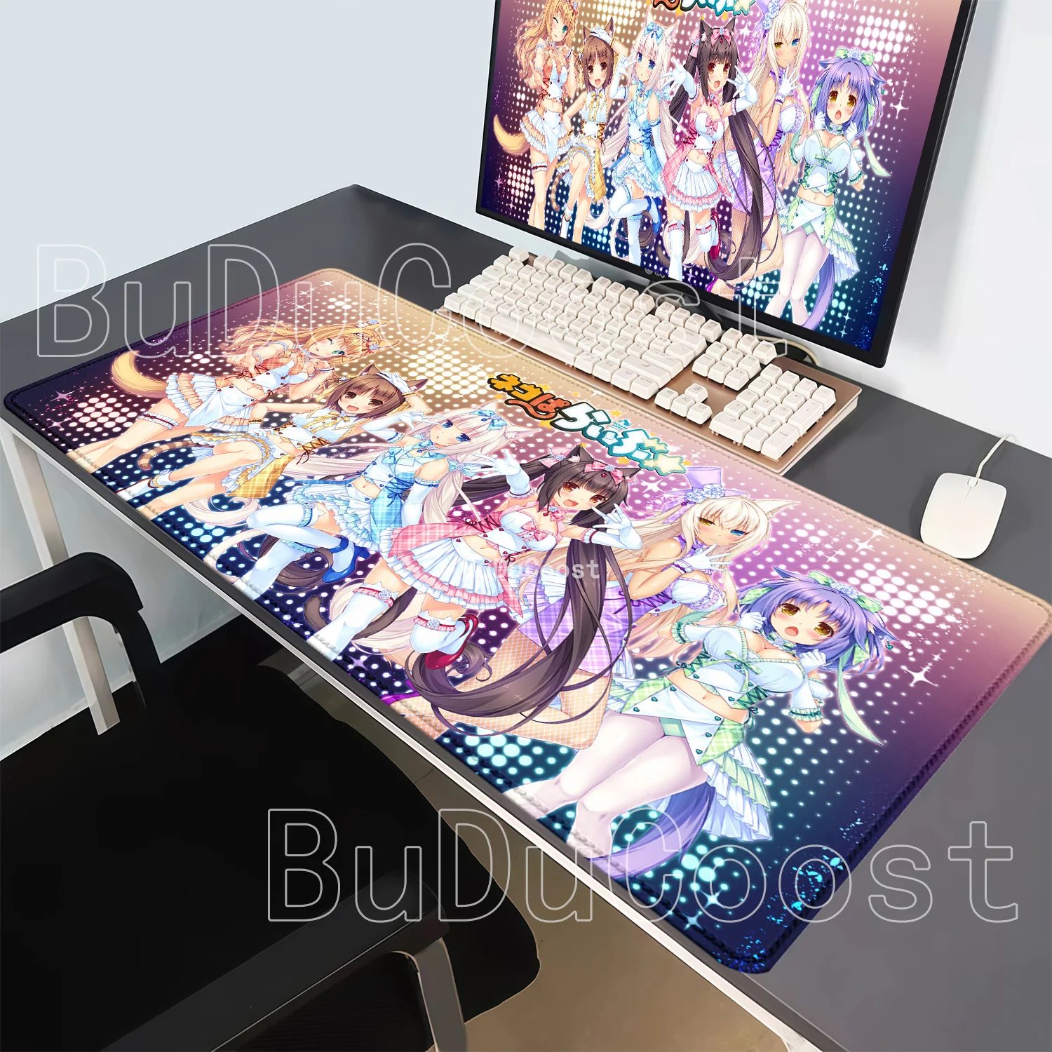 Esports Gaming Keyboard And Mouse - Gaming Nekopara Mousepad Speed HD Printing