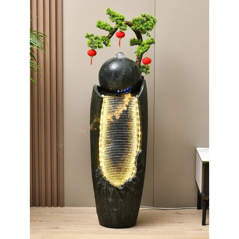 water fountain living room circulation feng shui ball fortune opening gift landing landscape decoration ornament humidifier