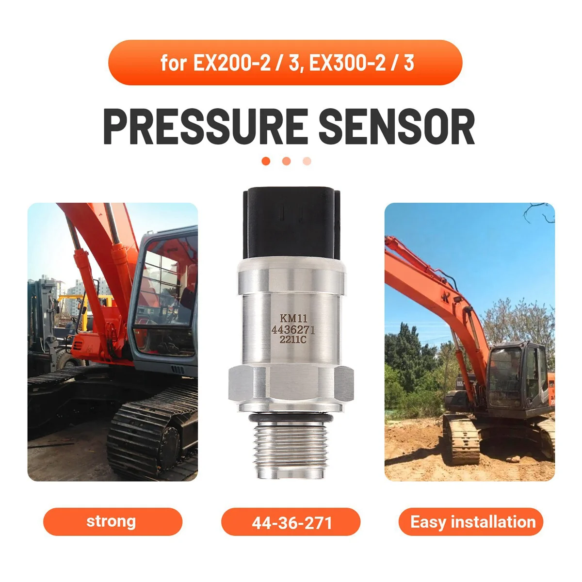 Sensor de presión de excavadora para Hitachi EX200-2/3 EX300 2/3 4436271   KM16-S13 44-36-271