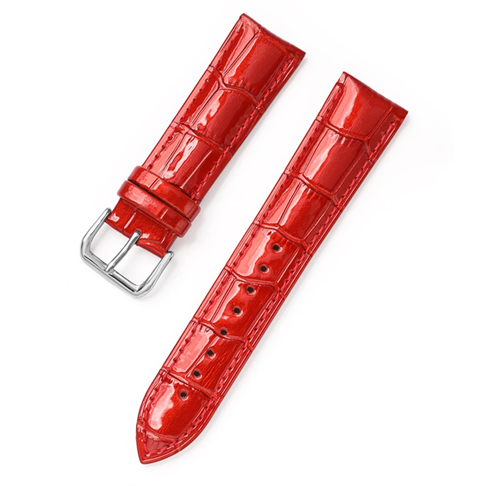 Pulseira de relógio de couro genuíno para homens e mulheres, pulseiras multicoloridas, padrão slub, 20mm, largura 22mm, pulseira de relógio