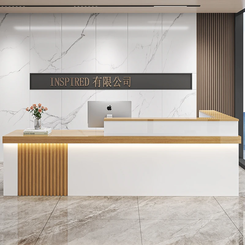 แผนกต้อนรับความงามที่เรียบง่าย บริษัทบาร์มุม ร้านที่ดีที่สุด โต๊ะหรูหรา ร้านเสริมสวย โรงแรม แสดงเฟอร์นิเจอร์อินเทรนด์ Mostrador