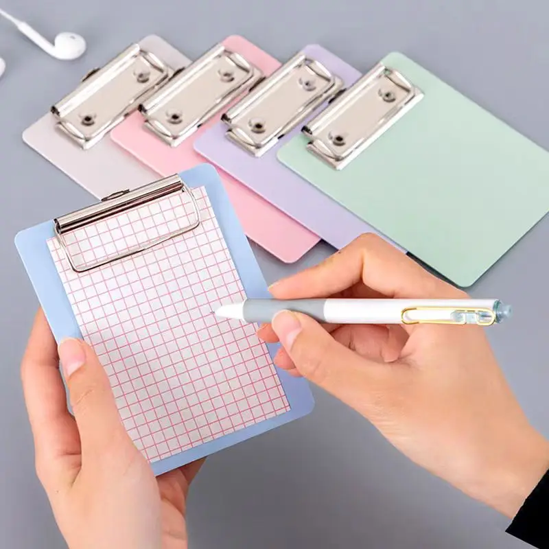 

A7 Mini Clip Board Notepads Clipboard, Letter Size Plastic Pocket Clipboard with Low Profile Clip, for Office Classroom Supplies