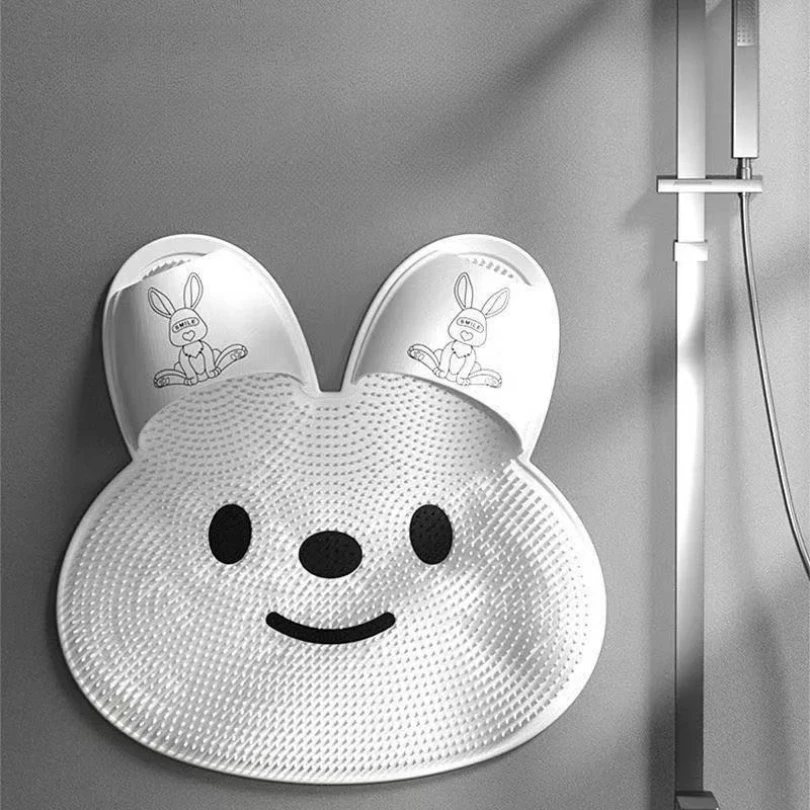 

Rabbit Bathroom Shower Anti Slip Mat, Circular Massage Foot Mat, Back Suction Cup,Foot Scrubber, Back Scrubber, Anti Fall Device