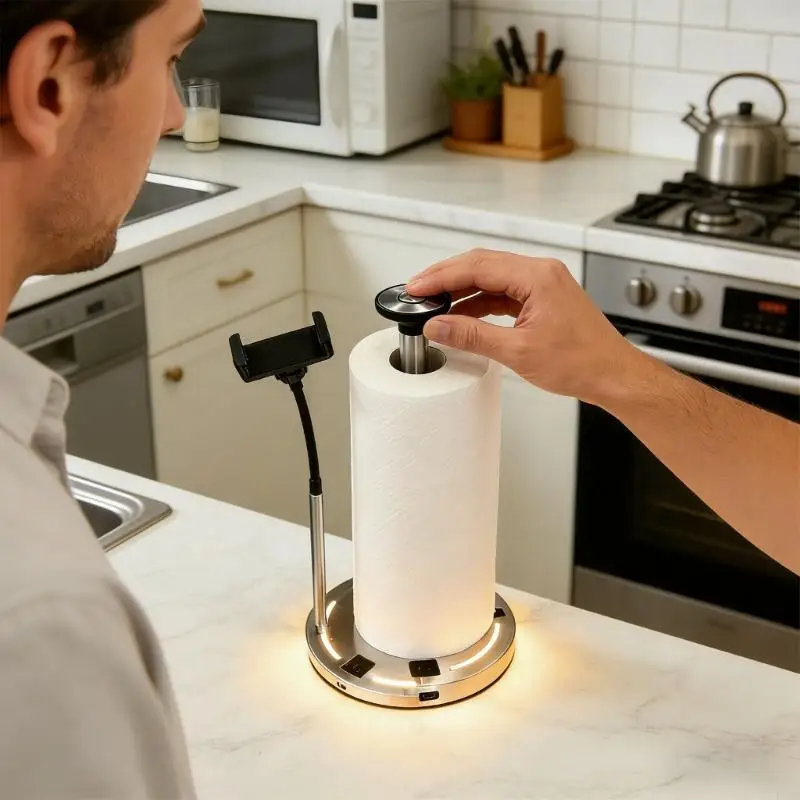 

Stainless Steel Paper Towel Holder for Kitchen Bathroom Use Stable Construction and Easy Installation L43B