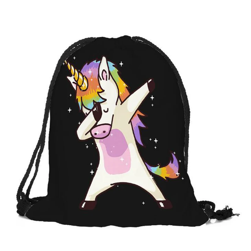 Cute Kid Baby Unicorn Pattern Sport Bags Swimming Bags Gym Pump Bag Sports School Drawstring Boy Girl Backpack Cosmetic Bag