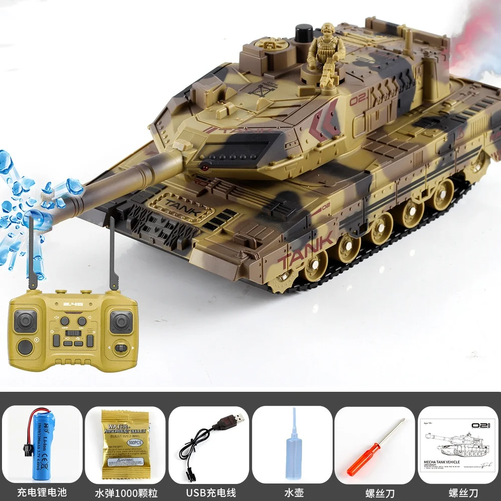 New 2.4g Remote-Controlled Tank Water Bomb Combat Armored Vehicle Model, Children'S Outdoor Parent-Child Interactive Fun Toy