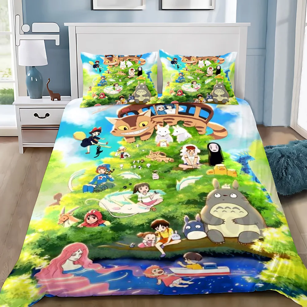 Funda nórdica de Anime, funda de almohada, juego de cama t-motoros Kawaii, decoración de dormitorio para adultos, niños y niñas, Textiles individuales y dobles para el hogar