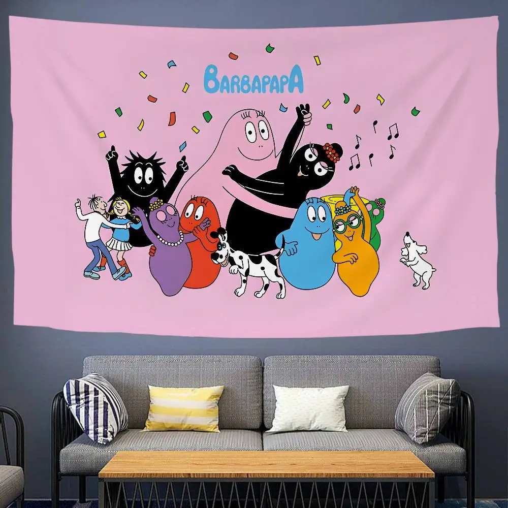Cute Movie B-Barbapapa Hanging Bohemian Tapestry Cheap Hippie Wall Hanging Bohemian Wall Tapestries Mandala Wall Hanging Home
