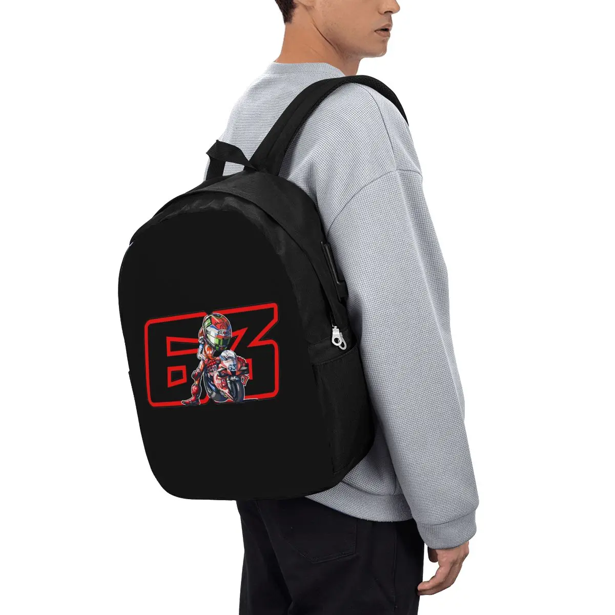 

Pecco Bagnaia 63 Backpack Travel Notebook Bag Computer College Student School Bag Laptop Shoulder Bags for Men Women