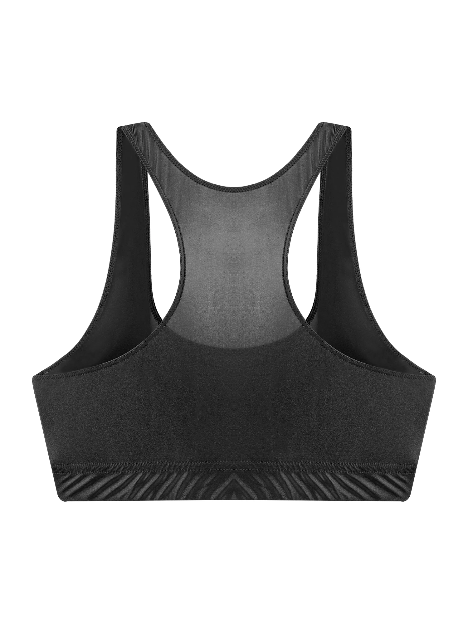 Tops curtos esportivos femininos brilhantes, gola em u, regata de cor sólida, tops para roupas esportivas, academia, treino, corrida, fitness, yoga