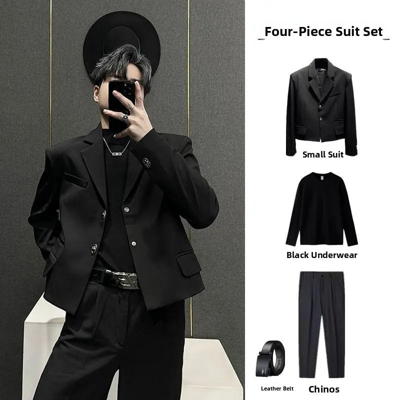 

Korean Sle ort Men's Suit Set Long Sve Autumn Long Pants Polyester Fiber 9% Other Materials 9% Faionable Spring Aut...