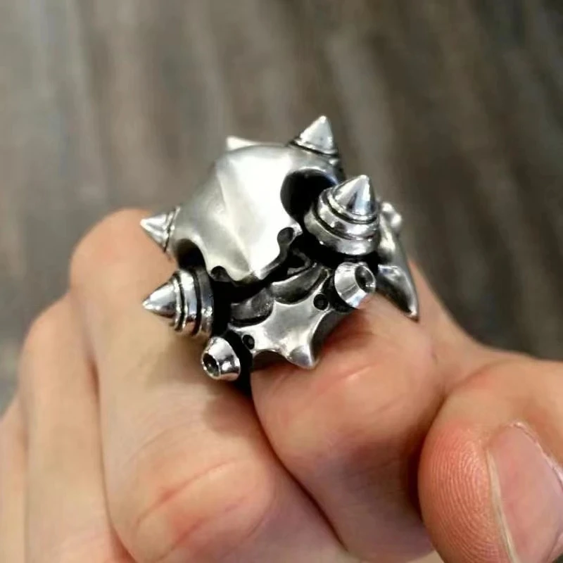 Personality Punk Alien Mecha Rings for Motorcycle Party Goth Cool Finger Ring Monster Dunjia Rings Men Women Jewelry Accessories