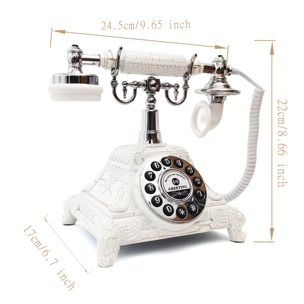 Sprach-Gästebuch-Telefon mit 32 GB Speicherkapazität, Vintage-Retro-Telefon, Anpassbare Nachrichten für Hochzeits- und Party-Gästebücher – Detail 4