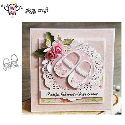 Piggy Craft metalowe matryce do wycinania matryce do wycinania buty dziecięce scrapbook papier rzemiosło nóż forma ostrze dziurkacz szablony matryce