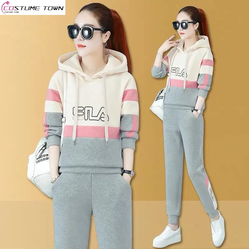 

2024 Autumn/Winter Korean New Women's Set Fashion Hoodie+Casual Slimming Pants Two Piece Set Trendy