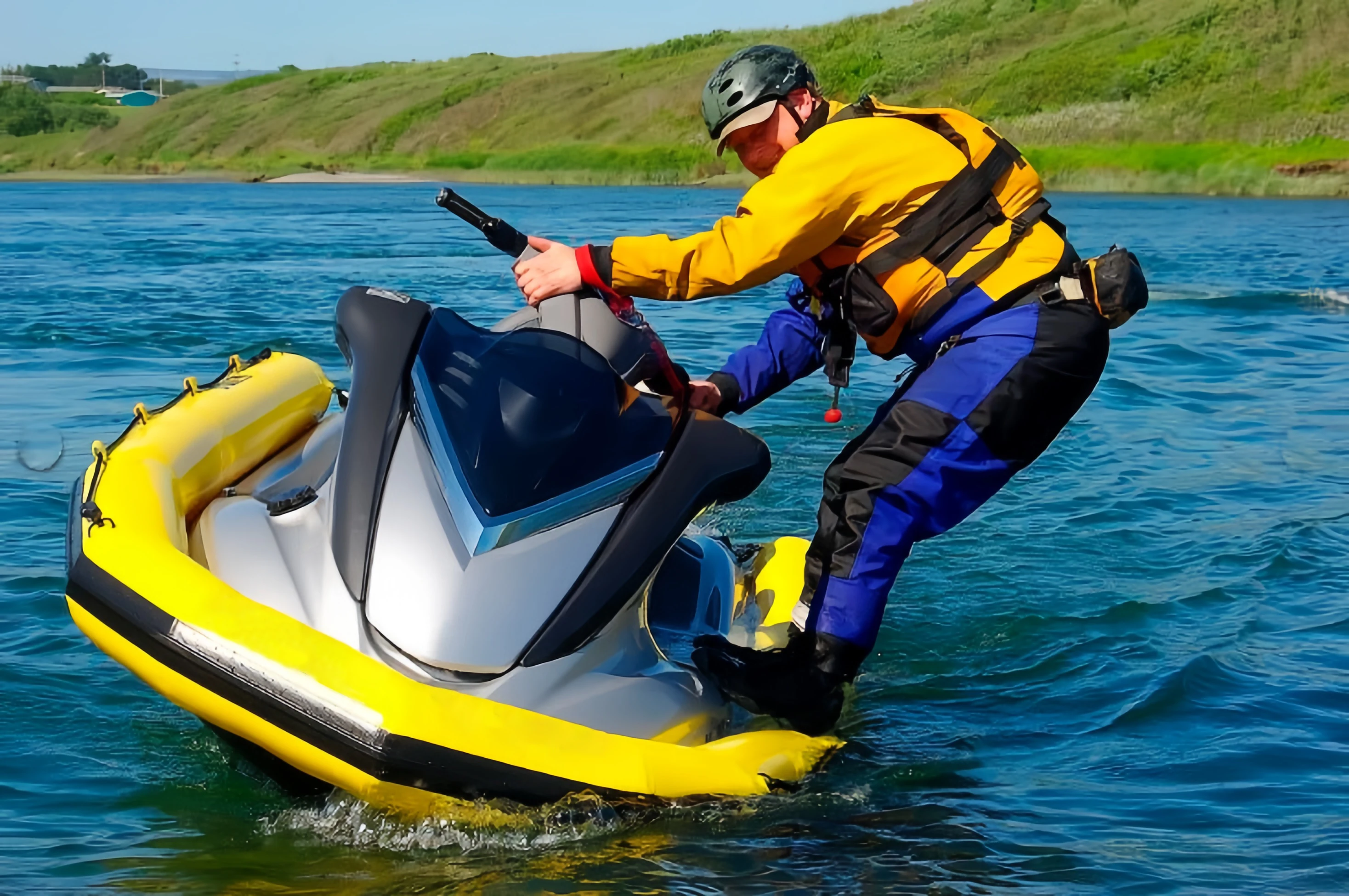 Disesuaikan jet ski bertenaga tender Jet tiup Ski Rib PVC Jet Ski perahu kerah laut