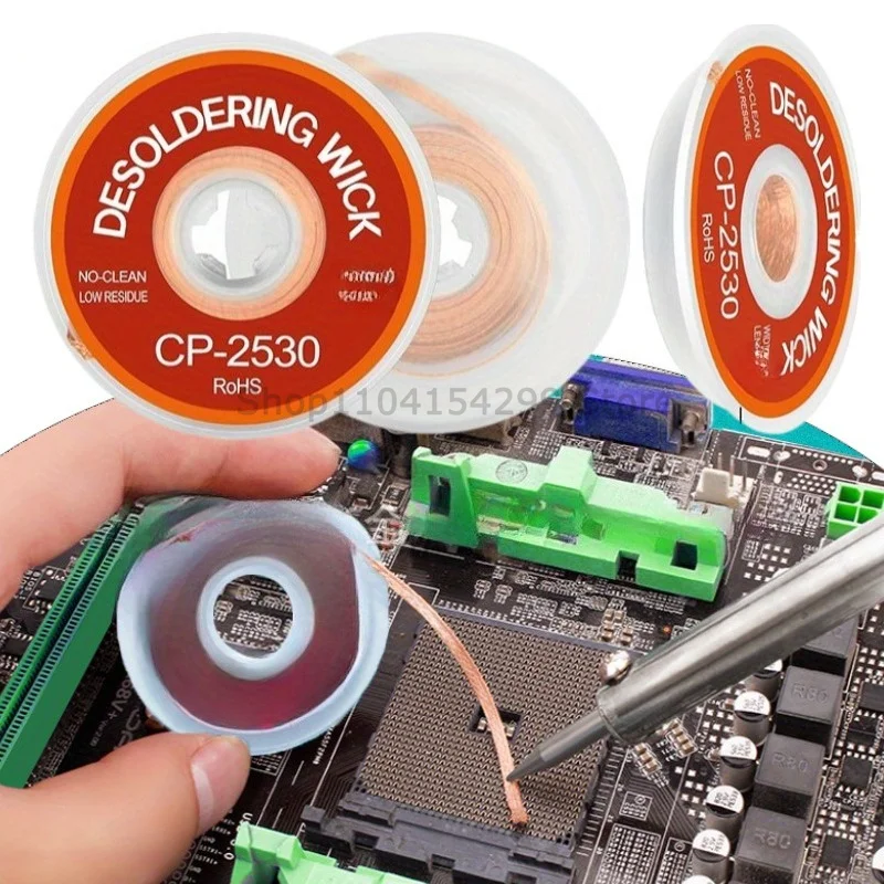 Desoldering Mesh Braid Tape Wire Repair Tool Copper Welding Point Solder Remover for Wire Soldering Wick Tin Lead Cord Flux