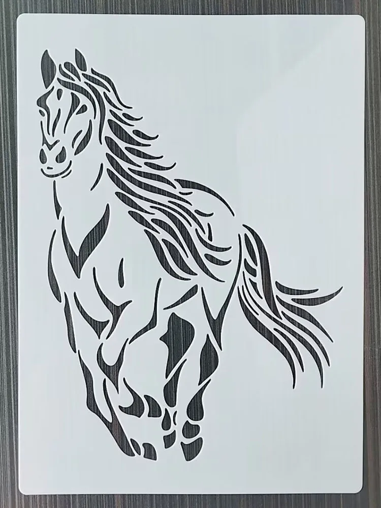 21*29Cm A Running Horse Template DIY Layering Stencils Wall Painting Scrapbook Coloring Embossing Album Decorative Card Templat