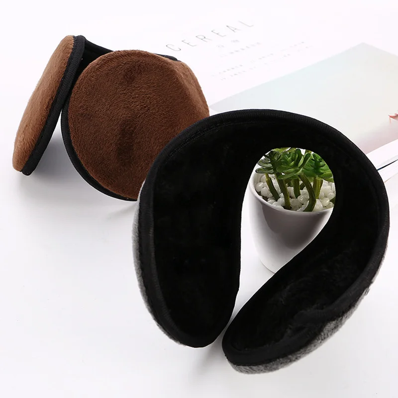 Earmuff Musim Dingin Solid uniseks lembut tebal penutup telinga mewah pelindung Earmuff hangat pakaian Invierno aksesoris mode panas