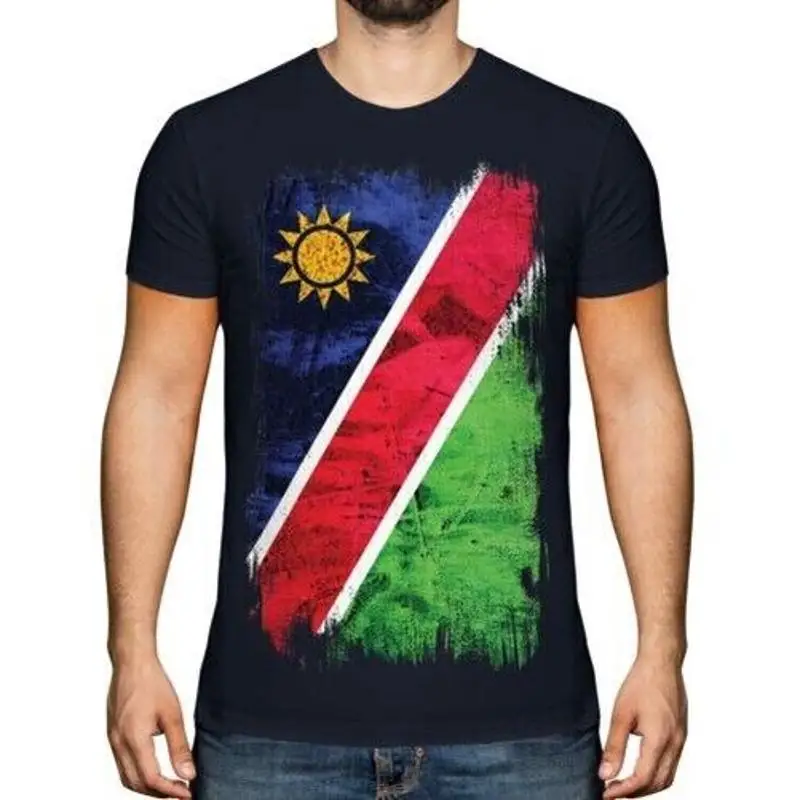 Namibia Grunge Flagge Herren T-Shirt Namibia Hemd Fußball Trikot Geschenk