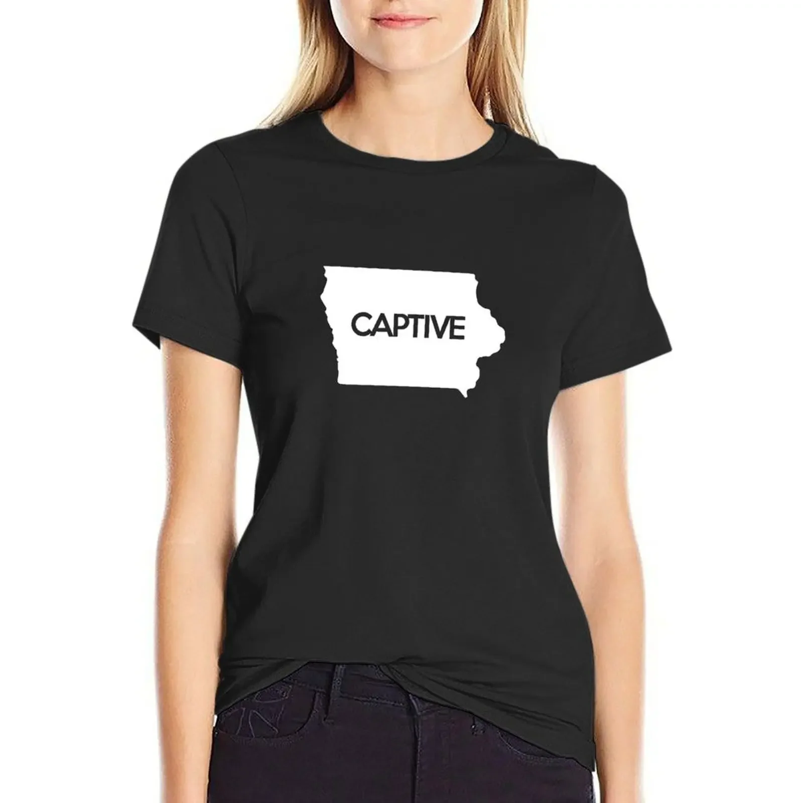 

Iowa Captive IA T-Shirt Blouse cute tops vintage clothes customizeds Women tops