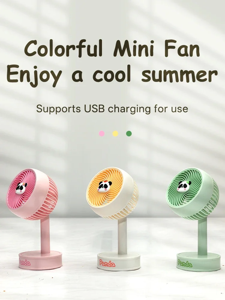 

Cute Q Cute Panda Desktop Fan, Three-Speed High Wind Adjustable Angle, Lightweight, Portable and Long-Lasting Battery Life