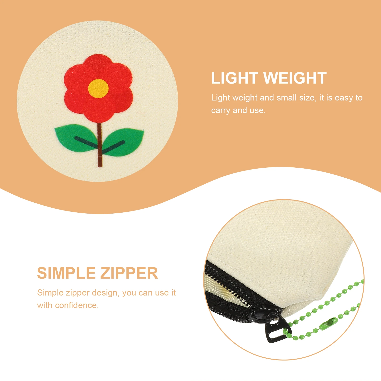 

1 pc Canvas Storage Bag Lightweight Mini Coin Pouch White Organizer Portable Practical Pendant For Girls Data Cable