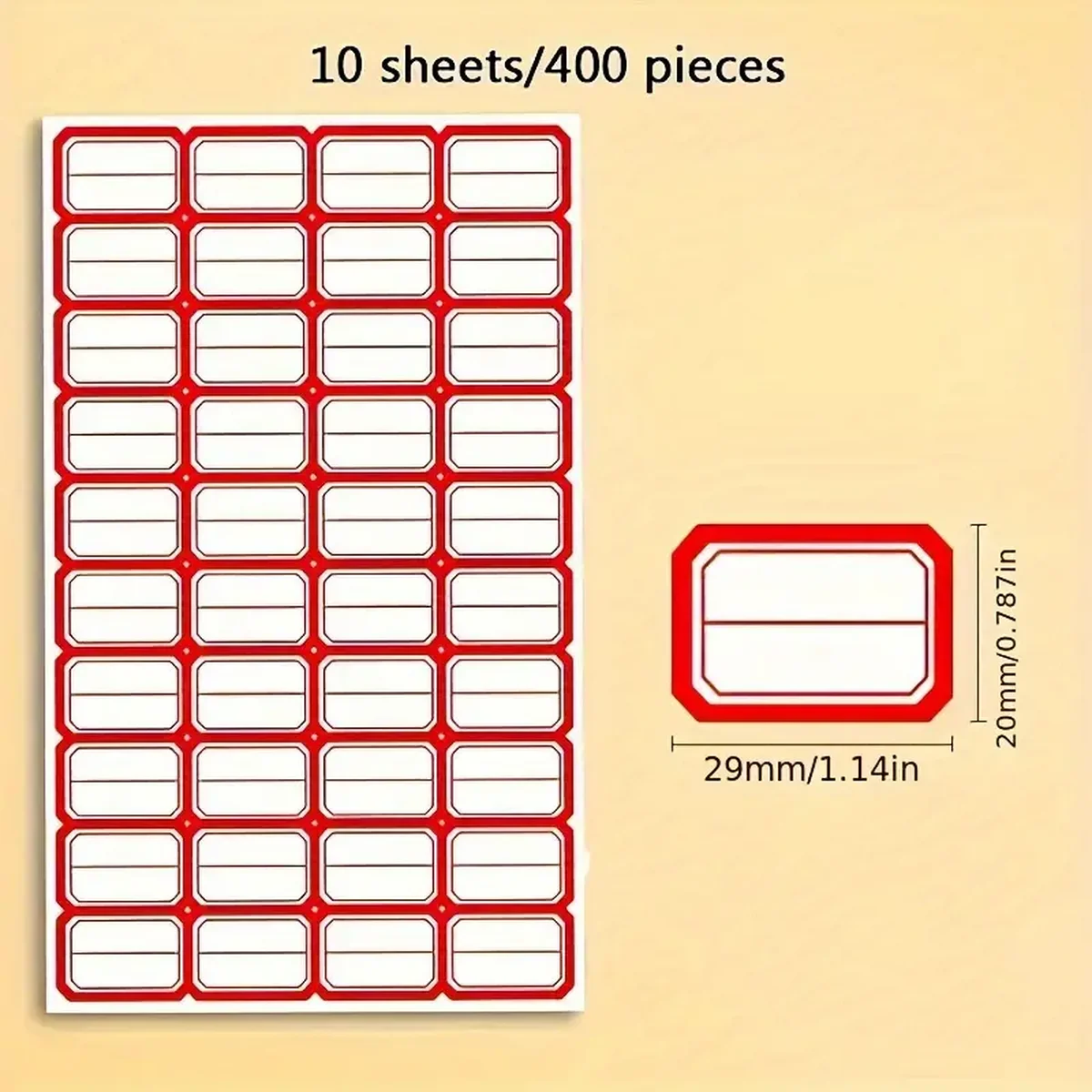 10sheets/400pcs Self-Adhesive Label Stickers for Handwritten Classification and Price Tags - Kitchen Organization and Food Label