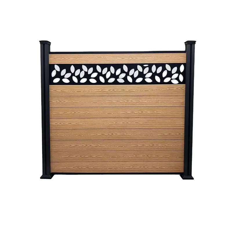 WPC Traditional Style Garden Fence Easy Install Privacy Composite Wood Plastic Board Waterproof Brushed Technics Outdoor