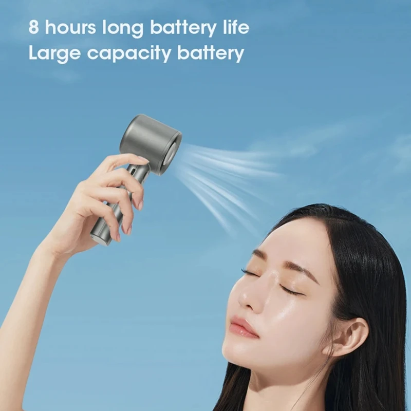 120 engrenagens ventilador portátil portátil 120 velocidade do vento mini bladeless ventiladores de mão recarregável escritório usb ventilador elétrico