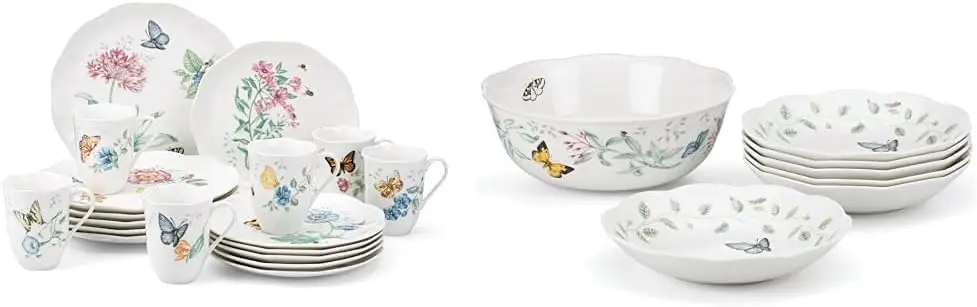 

Butterfly Meadow 18-Piece Dinnerware Set and 7-Piece Bowl Set