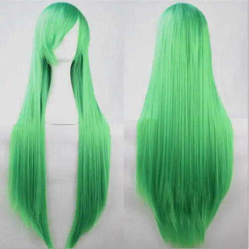 Hot Sexy 80cm parrucca lunga diritta moda Costume Cosplay capelli Anime parrucca piena capelli