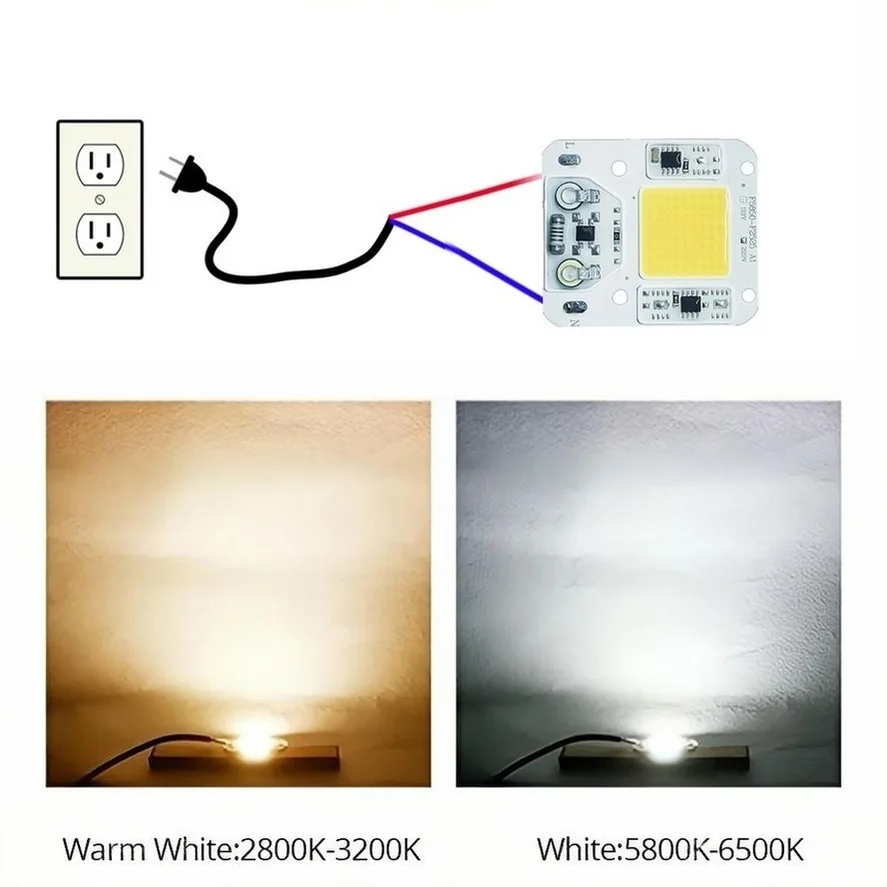 PwwQmm AC220V 110V LED 칩 50W 30W 20W COB 칩 필요 없음 드라이버 LED 램프 비즈 투광 조명 스포트라이트 Lampada DIY 조명